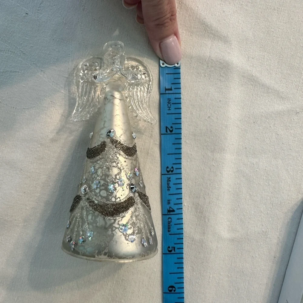 Angel Statue Still In Box Delicate Crystal w/Gold Accents